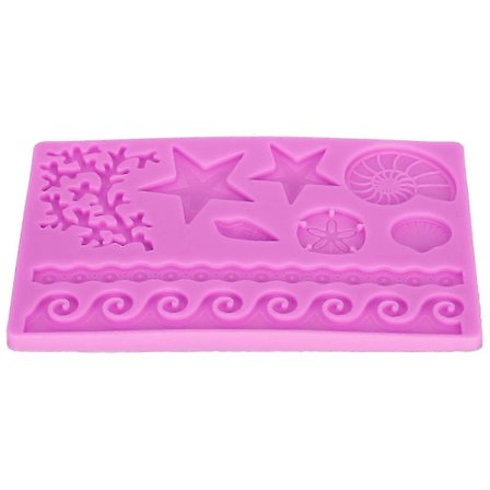 Mönsterform med marint tema: Silikonform för fondantkakor för DIY-choklad och godishantverk