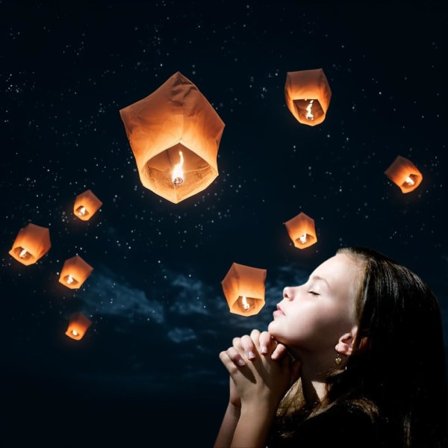 10-pak vita kinesiske og japanske lanterner til fest, himmellygter til at sende op [10-pak papirlanterner] -YQ