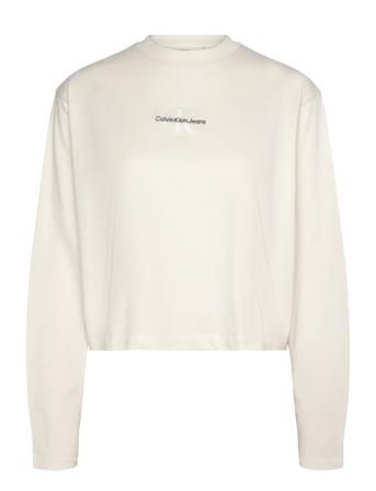 Calvin Klein Jeans Monologo Loose Ls Tee Kräm