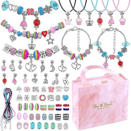 129 deler DIY Smykke Armbånd Lagingssett Perler Kjeder