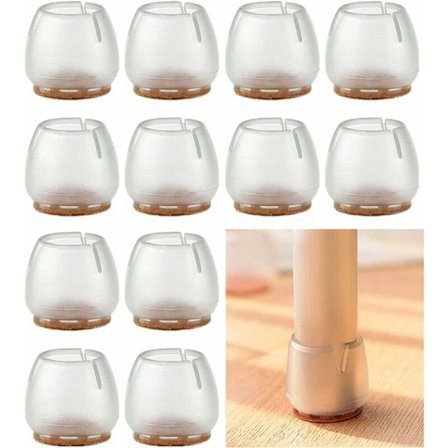 16 st Silikong Möbelfötter Silikong Möbelben 37-42mm Filt Filt Ben Golvskydd Förhindra Repning Runda Stol Stolar Hårdträ Ben