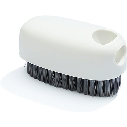 Myk børste for vask av klær, rengjøring av små sko, multifunksjonell rengjøringsbørste med oppheng (hvit)