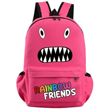 Roblox Rainbow Friends Ryggsekk Stor kapasitet Barn Voksne Uformell skoleveske ryggsekk Rose Red