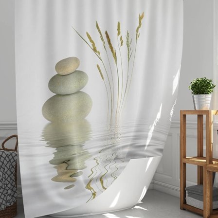 Zen badeforhæng vandtæt stof - et dejligt touch af spa-atmosfære
