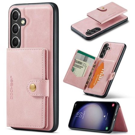 (For Samsung S24FE) Case with Stand & Wallet 4 Card Slots 360 Protection Shockproof Slim Design