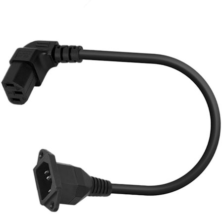 90 graders IEC320 C13 til C14 panelmontert strømkabel C13 hunn til C14 hann