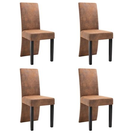 Vidaxl Matstolar 4 St Brun Konstmocka Brun