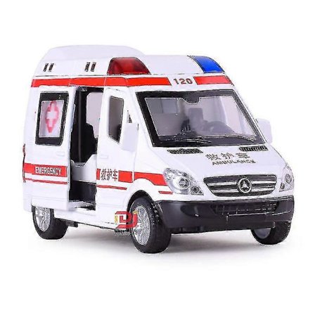 1/32 Legering Ambulance Politi Biler Støbte & Legetøjsbiler Model Brandbil Metal Træk Tilbage Lyd & Lys Bil Legetøj Til Børn - Ya