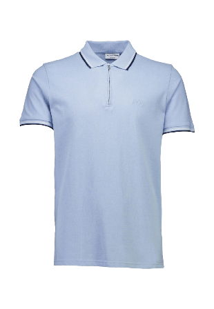 Lindbergh Polo shirt w. zip neck Överdelar Herr Blå M