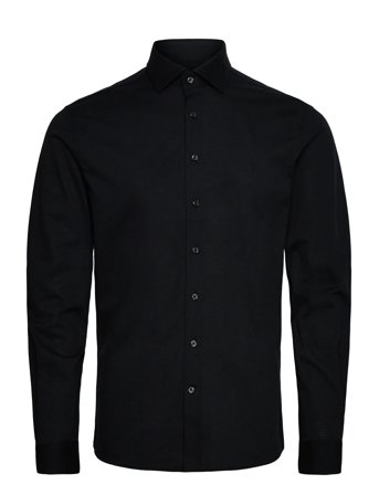 Piqué Knitted Shirt L/S Black Lindbergh Black