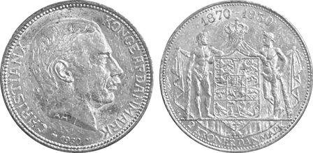 Danmark 1930 - Fødseldagsmønt - 2 kr. sølvmønt