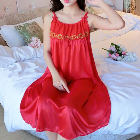 Sexigt linne med spaghettiband, damunderkläder, nattlinne, dam-nattlinne, loungewear, sommarklänning, hemmakläder