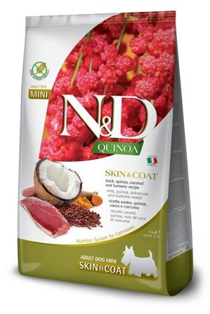 Farmina N&D Quinoa Dog Skin&Coat Anatra Cocco E Curcuma Per Cani