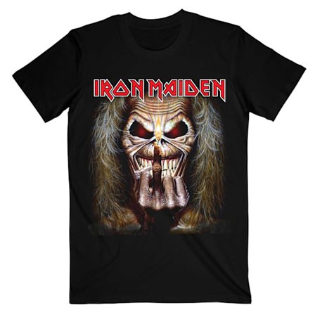 Iron Maiden Unisex Adult Eddie Candle Finger T-Shirt S Svart