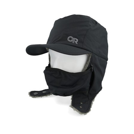 Outdoor Research - Negro traditionalbeanie Gorra - Whitefish Hat Black Ear Flap @ Hatstore