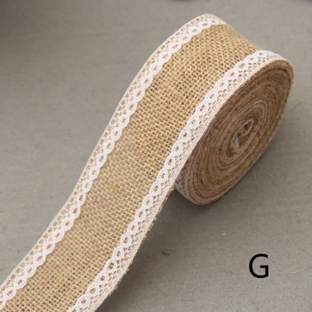 2 m Naturlig säckväv bandrulle 5 cm bred icke-elastisk vintage spetsrullar DIY broderi dekoration för sömnad omslag