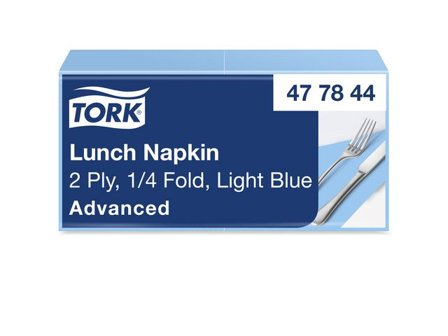 TORK Servett Lunch 2-lags ljusblå 200/fp - Lyreco - Kök och servering - Servetter och dukar - Servett - 2-lagers