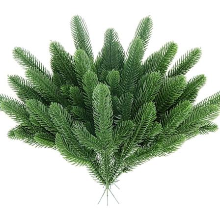 Pakke med 24 kunstige juletre-grener, for DIY-kranser, kranslaging og julepynt til hjemmet og hagen (B)
