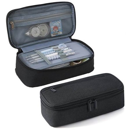 Suuri penaali 5 lokerolla, monitoiminen penaali, vetoketjullinen kynäkotelo, penaali / kynärasia kouluun ja toimistoon