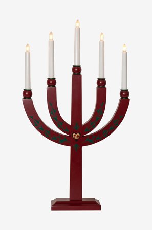 Jotex - Lysestake Elias Tradition 61 cm Rød - Kjøp Adventsstaker hos Jotex