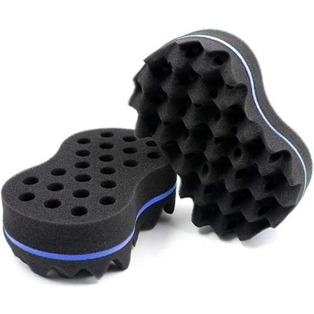 2 stk hår svamp, hår twist svamp børste dread låsing bølge twisting skum afro barber krølle svamp for kvinner og menn 2 stk