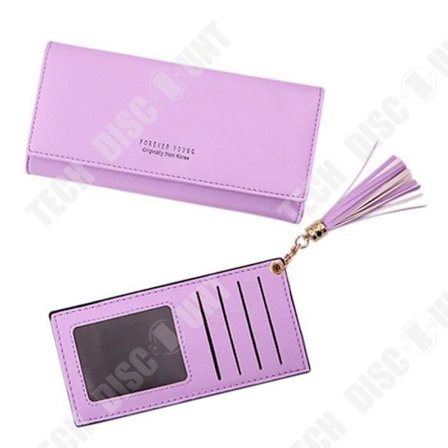Plånbok - TD - Damplånbok - Läder - Ljus Lila - Kompakt och Praktisk