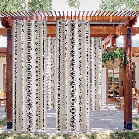 Bohemian stue- og soverom mørkleggingsgardin trykt bomull og lin diamantgitter 132*213