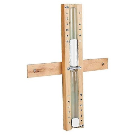 Sauna Timer 15-Minutters Timeglass - Roterbart Sandur i Tre for Infrarød, Damp & Tønnebadstuer, Saunatilbehør