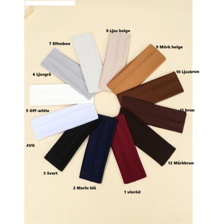 1 Stretch Hårband i polyester C:a 7 x 20 cm. nr 11 Brun 11 Brun