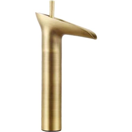 Vintage stil kran foss servantkran baderom messing armatur kran topp armatur mikser varmt og kaldt blandebatteri servantkran med 2 rør, gull