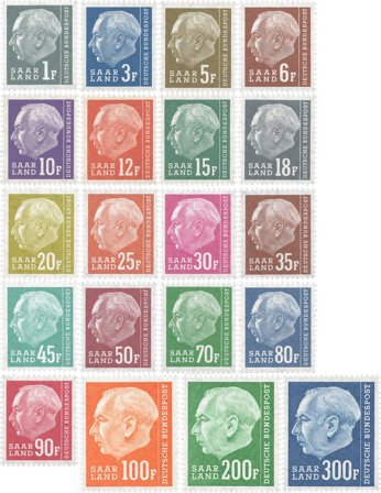 Tyskland/Saar 1957 - MICHEL 409-428 - Postfrisk