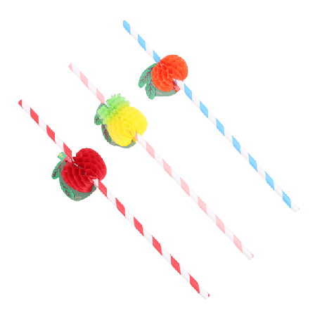 50 St Färgade Fruktsugrör I Plast Fiesta Deco Födelsedagsfest D