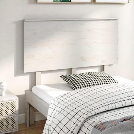 Vidaxl Sänggavel Vit 124x6x82,5 Cm Massiv Furu Vit