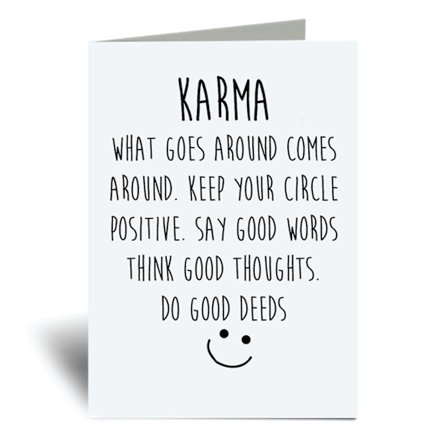 Karma Det som går runt kommer runt Håll din cirkel positiv A6-hälsningskort