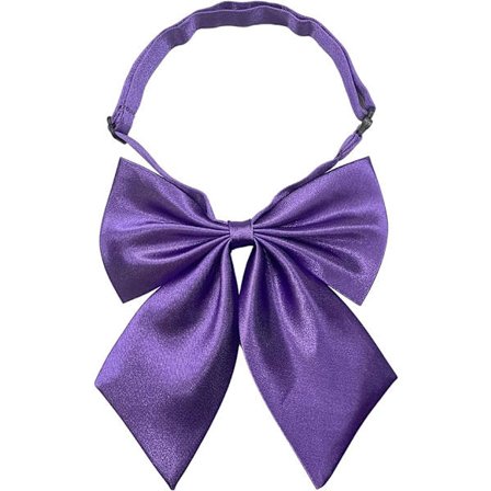 Siden rosett slips för kvinnor (lila), söt anime rosett slips för skolflicka