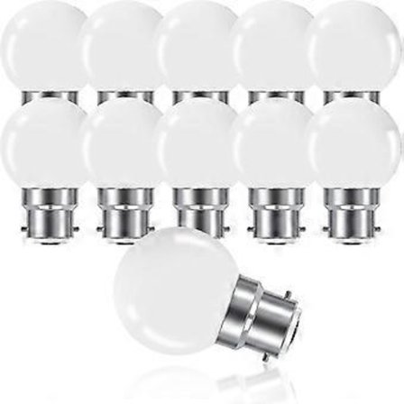 B22 3w Bajonett LED-lampa, Mini Globe Golfboll B22 G45 Lampa, Varmvit 3000k, 280lm, Ej Dimbar, 10-pack [energiklass G]