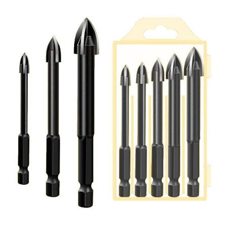 Sett med trekantede bor, karbid murborsett for metall, stål, porselen, keramikk