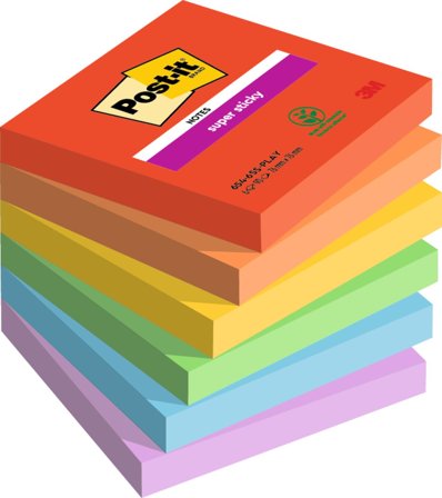 POST-IT Notes Supersticky Playful Collection 76x76mm 6/fp - Lyreco - Kontorsmaterial - Notes och Post-It - Notes - Extra sticky