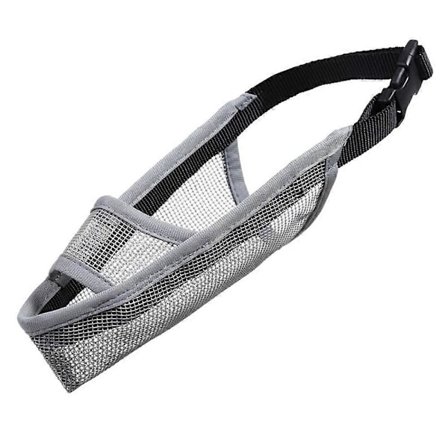 Myk nylonmunnkurv for hunder med lang snute, ergonomisk design pustende netting hundemunnkurv sikker munnkurv forhindrer biting, tygging og bjeffing, 