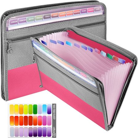 Fil A4, 13 fack Dokumentmapp Filmapp Mapp för sortering med dragkedja, A4 dokumentficka, starkt fodral Hävarmsmapp och plast