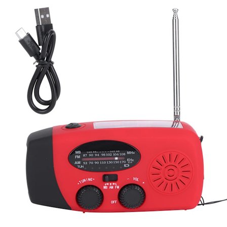 QQT088L Håndsving Solar Nødradio ABS Multifunktionel Lommelygte Power Bank