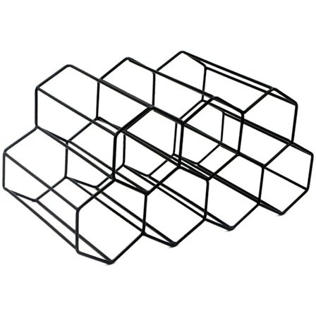 Buruis Metall Vinställ för 9 Flaskor, Fristående Bänkställ