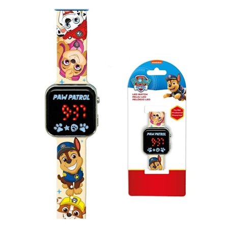 Paw Patrol digital LED-klocka med leende