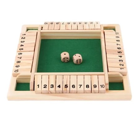 Deluxe Firesidet 10 Tall Shut The Box Brettspillsett Terninger Fest Klubb Drikkeleker for Voksne Familier For Barn Voksne(D)