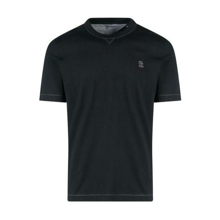 Brunello Cucinelli, T-Shirts Czarny, Mężczyzna, Rozmiar: 4XL