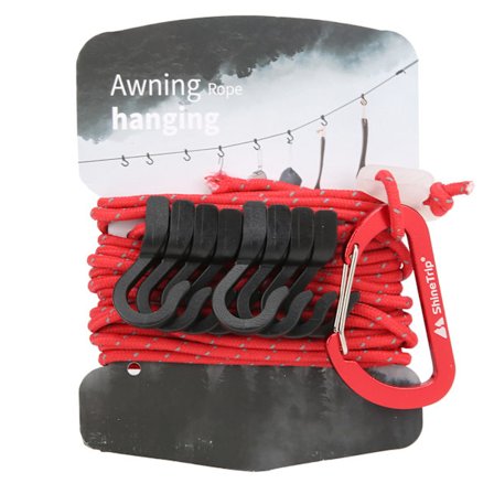 Bærbar Justerbar Sklisikker Campinghengekøyestropp med Krok Rød