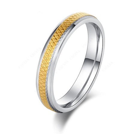 Rostfritt stål ring SILVER-GULD