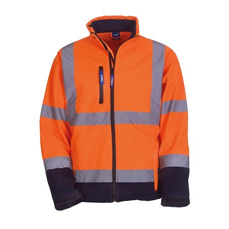Yoko Hi-Vis Softshelljacka för herr M Hi Vis Orange/Navy