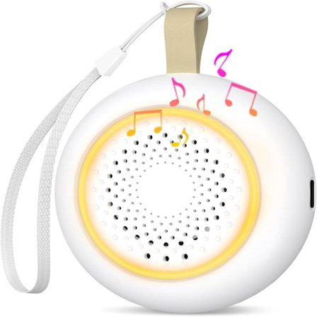 Bærbar hvid støjmaskine, med lydstyrkekontrol og timerfunktion, 24 beroligende lyde