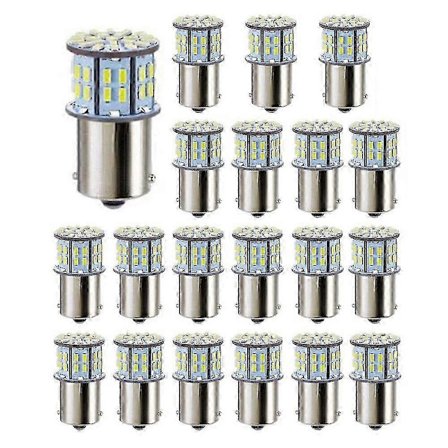 20x LED-lampor för Super Bright 3014 50-smd Vit 1156 1141 1003 Ba15s Lampor för Släpvagn Marin